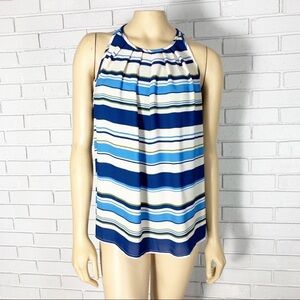 Kenar Women’s Blue Striped Tank‎ Blouse